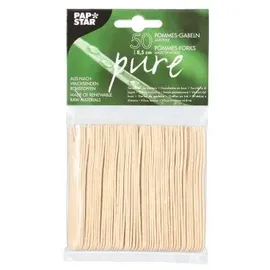 Papstar Pommes-Frites-Gabeln Holz 8,5 cm 50 St.