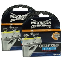 Wilkinson Quattro Titanium Precision 2 x 4 Rasierklingen Ersatzklingen Set