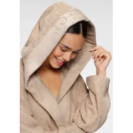 LeGer Home by Lena Gercke Damenbademantel »Anisa, ideal für Sauna & Spa, Hotelbademantel, Morgenmantel« 1 Stk. Bademantel mit Frottier Logo an der Kapuze, XS-2XL Gr. L Länge: 125 cm, taupe, , 69522510-L