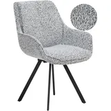Beliani Esszimmerstuhl drehbar MARCELLUS Bouclé Schwarz / Weiß