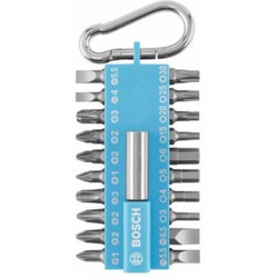 Bosch 21-teiliges Schrauberbit-Set mit Snap-hook, Hellblau