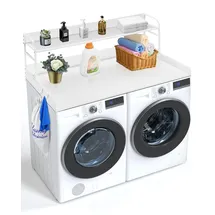 Vevor Arbeitsplatte für Waschmaschine und Trockner mit 2-stufigem Regal (1370 x 700 x 419 mm)