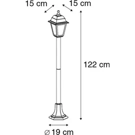 QAZQA Laterne Kunststoff 122 cm 1 Stück schwarz