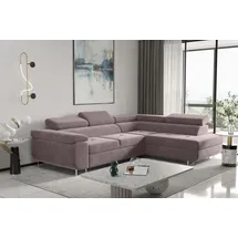 kaiser möbel Ecksofa mit schlaffunktion und bettkasten, Eckcouch ATOM Violett Rechts - Violett