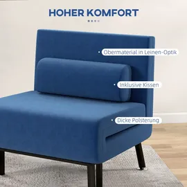 Homcom Schlafsessel, Klappbett mit Bettfunktion, Rückenkissen,
