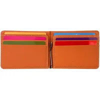 AfitLulu Geldbörse Herren Ultradünn Portmonee Herren Slim Herren Geldbörse mit 4 Kartenfächer und Geldklammern, Geldbeutel Herren Billfold Portemonnaie Herren Geschenk (Orange)