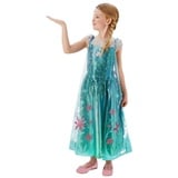 Rubie ́s Kostüm Die Eiskönigin Elsa Blumenkleid, Original Elsa Kinderkostüm aus dem Kurzfilm 'Party-Fieber' blau 104