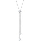 Elli Halskette Damen Halskette Y-Chain Kreis Geo mit Kristalle in 925 Sterling Silber