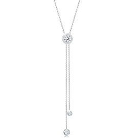 Elli Halskette Damen Halskette Y-Chain Kreis Geo mit Kristalle in 925 Sterling Silber