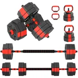 6-in-1 Hantelset Kurzhantel Set Kurzhanteln Langhanteln Verstellbar 30 Kg Für Krafttraining Zuhause