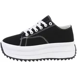 Ital-Design Sneaker Damen Plateau Schwarz/Weiß 39