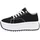 Ital-Design Sneaker Damen Plateau Schwarz/Weiß 39