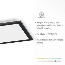 just light. Just Light LED-Deckenleuchte FLAT 1-flammig quadratisch schwarz