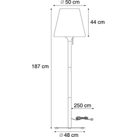 QAZQA Big Virginia IP44 Schwarz/Weiß