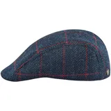 Sterkowski Norte Schirmmützen Für Herren | Harris Tweed Flatcap Herren | Schlägermütze Herren Schiebermütze Herren Tweed Baskenmütze Herren Schiebermütze Wolle Schirmmütze Herren 54 cm Blau/Rot - 54