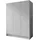 WFL GROUP Drehtürenschrank Mono Grifflos 150 x 200 x 51 cm Weiß