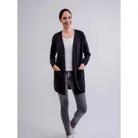 CASH-MERE.CH Strickjacke in Grau-Dunkelgrau-Dunkles Anthrazit L