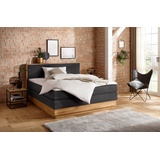 Home Affaire Boxspringbett »Cavan«, charcoal, + 39249552-0 Lu x us-Microfaser Vintage Topper Basic LED-Beleuchtung,