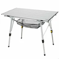 Aktive 63052 Klappbarer Campingtisch - Alum - 90x51x45-70 cm