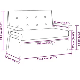 vidaXL Sofa 2-Sitzer Schwarz Kunstleder
