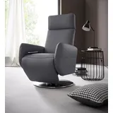 sit&more Relaxsessel SIT & MORE "Kobra", grau (anthrazit), B:71cm H:110cm T:82cm, NaturLEDER (echtes Rindsleder);Luxus-Kunstleder;Luxus-Microfaser Vintageoptik (100% Polyester), Sessel, Fernsehsessel Ledersessel Relaxsessel, in Größe M, wahlweise mit Motor und