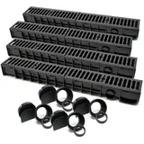 Wiltec Entwässerungsrinne 4 x 1 m