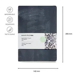 Miquelrius Notizbuch Stone Paper A5 blanko schwarz