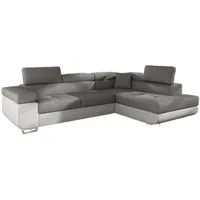 Luxusbetten24 Schlafsofa Designer Sofa Tervi, mit Schlaf- und Klapptfunktion grau