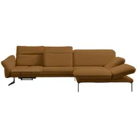 Himolla Ecksofa, Hellbraun, Leder, Echtleder, Longlife-Leder, Dickleder, 3,5-Sitzer, Ottomane rechts, L-Form, 299x203 cm, Blauer Engel, Goldenes M, Emas, Typenauswahl, Lederauswahl, Stoffauswahl, Sitzqualitäten, Hocker erhältlich, Rücken echt, individuell planbar, Wohnzimmer, Sofas & Couches, Wohnlandschaften, Ecksofas