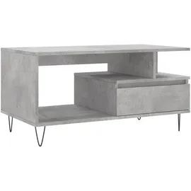 furnicato Couchtisch Betongrau Holzwerkstoff 90 x 49 x 45 cm
