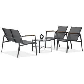 beautysofa THAITI Set 4-tlg. Dunkelgrau