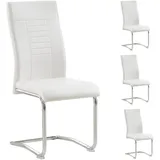 CARO-Möbel Esszimmerstuhl Loano Kunstleder weiß 4er Set