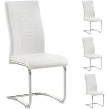 CARO-Möbel Esszimmerstuhl Loano Kunstleder weiß 4er Set