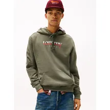 Tommy Hilfiger Tommy Jeans Herren Hoodie Regular Fit, Grün (Pewter Green), M