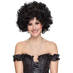 Schwarze Damen Locken Perücke - OS
