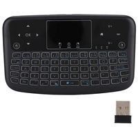 ASHATA -Funk-Tastatur, Touch, Flache Hintergrundbeleuchtung, 2,4-G-Tasten-Funk-Tastatur, Linke und rechte Maustaste, Funk-Tasten-Tastatur-Touchpad für Desktop, Notebook, Auto-TV,