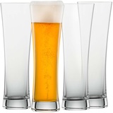 Schott Zwiesel Beer Basic 0,3 l (4er-Set), geradlinige Weizengläser für Weizenbier, spülmaschinenfeste Tritan-Kristallgläser, Made in Germany (Art.-Nr. 130005)