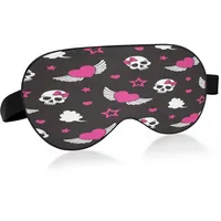 Schlafmaske Totenkopf Pink Heart Wings Star Night Eye Shade Cover Weicher Komfort Augenbinde Blockout Light Verstellbarer Riemen für Männer Frauen