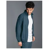 TRIGEMA Trainingsjacke TRIGEMA "TRIGEMA Raglanjacke", Herren, Gr. M, blau (jeans, melange), 100% Baumwolle, Jacken Trainingsjacke