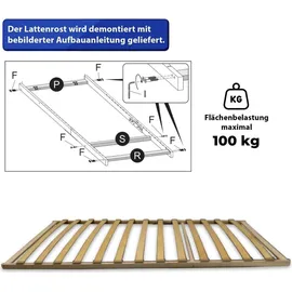 Coemo Lattenrost FIX mit 13 Federleisten - nicht verstellbar - 80 x 200 cm