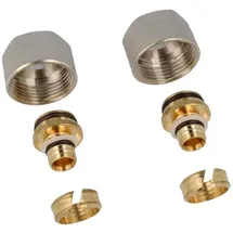 tecuro MS Klemmverschraubung für - 18 x 2,0 mm Kunststoff- und Alu- Verbundrohr 2er-Set