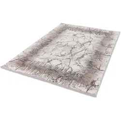 Teppich ASTRA "Vercelli 233 Kurzflorteppich", beige (beige, creme), B:160cm H:9mm L:230cm, Kunstfaser, Teppiche, Fransenteppich, wollig weiche Oberfläche, mit Fransen, 3-D Effekt, Wohnzimmer