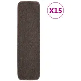 vidaXL Antirutsch Stufenmatten 15 Stk. 75x20 cm Braun Rechteckig