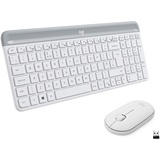 Logitech MK470 Slim Combo Kabelloses Tastatur-Maus-Set, 2.4 GHz Verbindung via Nano-USB-Empfänger, 10m Reichweite, 18-Monate Batterielaufzeit, PC/Laptop, Italienisches QWERTY-Layout - Weiß