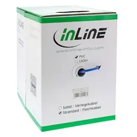 InLine Patchkabel Cat.5e, blau, SF/UTP, AWG26, PVC, 100m