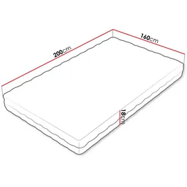Mirjan24 Federkernmatratze, Weiß, H3, Rechteckig, 160x200 cm, Schlafzimmer, Matratzen Shop, Matratzen, Taschenfederkernmatratzen