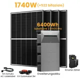 Balkonkraftwerk mit Speicher inkl. Anker SOLIX Solarbank 2 Pro,JA Solar 1620W Glas-Glas Solarmodule, mit BP1600 Erweiterungsakku und Smarter Zähler