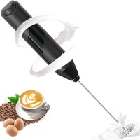 milchaufschäumer elektrisch,batteriebetriebene milchschäumer mit mini mixer,milchaufschäumer stab,Milchshake Schneebesen für Lattes,Kaffee,Cappuccino,heiße Schokolade (Schwarz Aa)