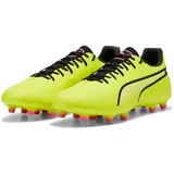 Puma King Pro FG/AG Soccer Shoe, Electric Lime Black Poison Pink, 45 EU