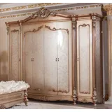 Casa Padrino Kleiderschrank Luxus Barock Schlafzimmerschrank Kupferfarben / Silber - Prunkvoller Massivholz Kleiderschrank mit 6 Türen - Barock Schlafzimmer & Hotel Möbel - Edel & Prunkvoll